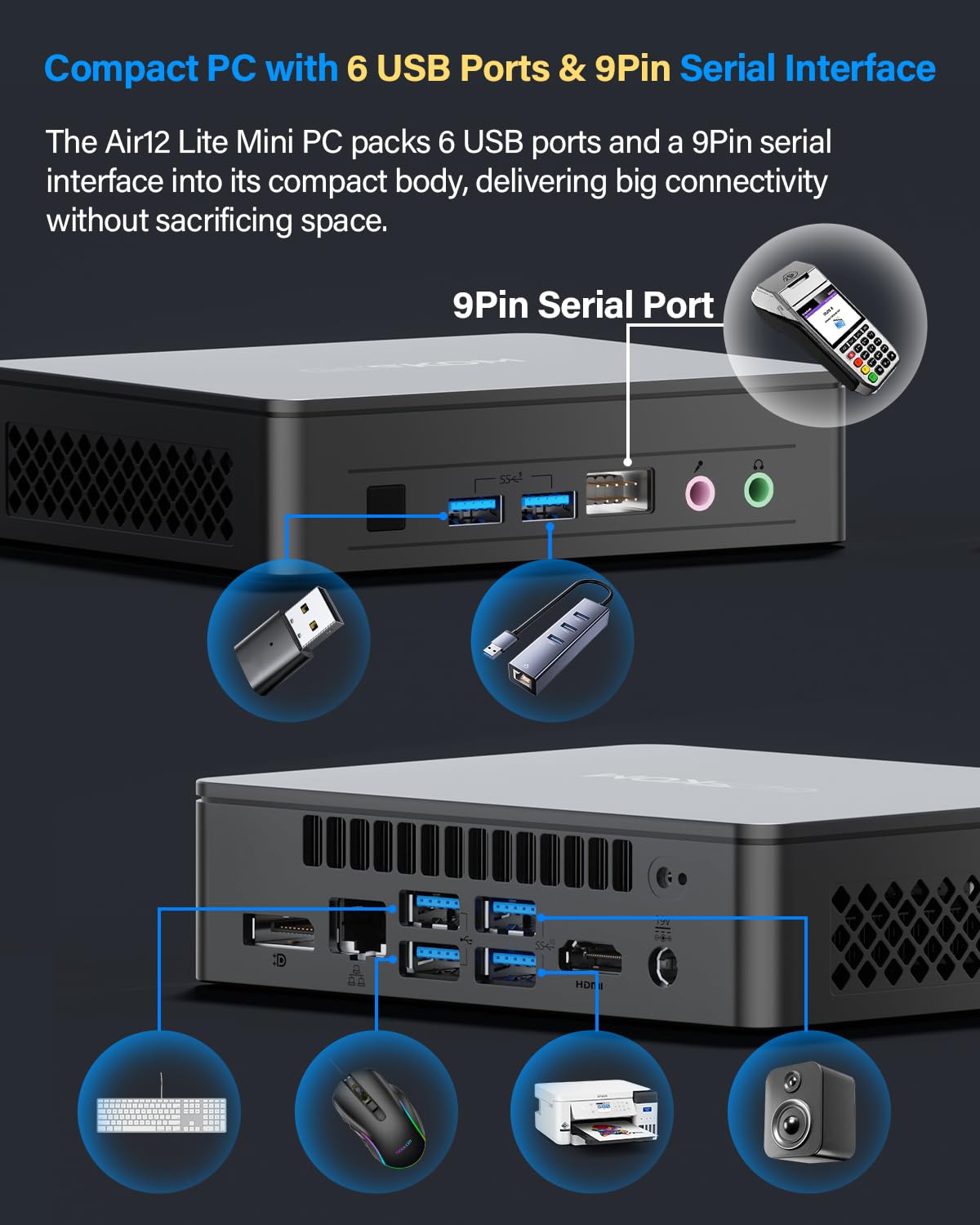 GEEKOM Mini PC Air12 Lite, N95 8GB RAM SSD 256GB | Amazon.com.br